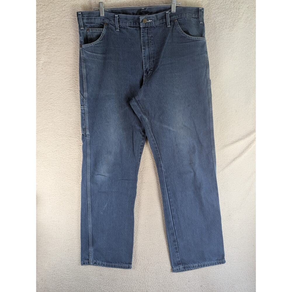 Dickies Carpenter Jeans Mens 38x32 Blue Denim Relaxed Heavyweight Work